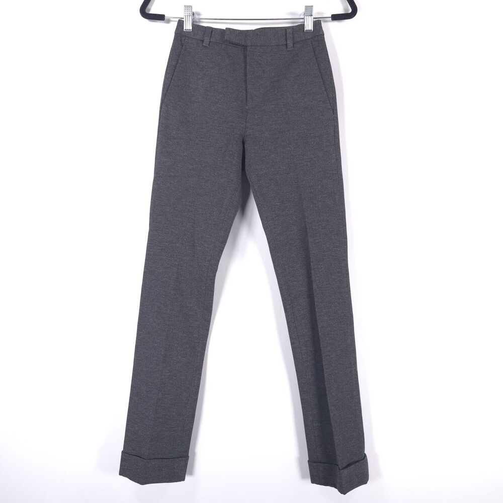 ATM New Charcoal Heather Cuffed Size 24 Trousers Dress Pants Stretch AM5019-JB